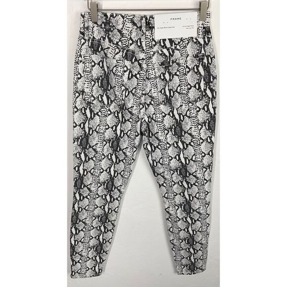Frame Gris Multi Grey Python Ali High Rise Cigarette Jeans 27 NWT - Picture 5 of 7